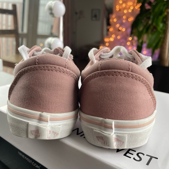 Vans Old Skool Canvas Low Cut Light Baby Pink and White Sneakers - Picture 7 of 11